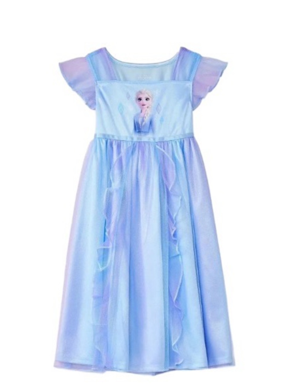 Disney Frozen Elsa Dress 2T Blue Purple Ombre Tulle Nightgown Costume NWT